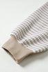 Striped Waffle Knit Drop Shoulder Oversized Top