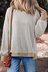 Striped Waffle Knit Drop Shoulder Oversized Top