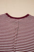 Striped Waffle Knit Drop Shoulder Oversized Top