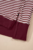 Striped Waffle Knit Drop Shoulder Oversized Top