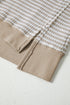 Striped Waffle Knit Drop Shoulder Oversized Top