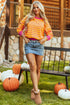 Striped Waffle Knit Long Sleeve Crew Neck Pullover Top