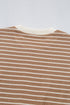 Striped Waffle Knit Long Sleeve Pullover Top