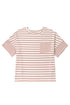 Striped Waffle Knit Pocketed Half Sleeve Plus Size Tee