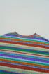 Striped Waffle Knit Short Sleeve Twist Hem Top