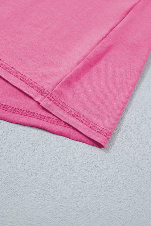 Striped Waistband Raw Edge Seam Detail Short Set