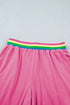 Striped Waistband Raw Edge Seam Detail Short Set
