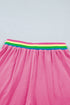 Striped Waistband Raw Edge Seam Detail Short Set