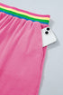 Striped Waistband Raw Edge Seam Detail Short Set
