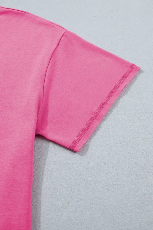 Striped Waistband Raw Edge Seam Detail Short Set