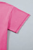 Striped Waistband Raw Edge Seam Detail Short Set