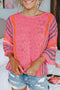 Striped Wide Sleeve Lightweight Knitted Short Sleeve Sweater