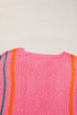 Striped Wide Sleeve Lightweight Knitted Short Sleeve Sweater