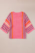 Striped Wide Sleeve Lightweight Knitted Short Sleeve Sweater