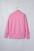 Striped Zip Up Puff Sleeve Jacket Sweatshirt