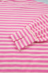 Striped Zip Up Puff Sleeve Jacket Sweatshirt