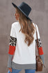 Stripes Leopard Splicing Colorblock Long Sleeve Top