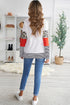 Stripes Leopard Splicing Colorblock Long Sleeve Top