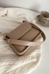 Structured Faux Leather Flap Square Shoulder Bag