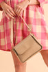 Structured Faux Leather Flap Square Shoulder Bag