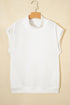 Structured Mock Neck Cap Sleeve Loose Top