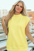 Structured Mock Neck Cap Sleeve Loose Top
