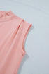 Structured Mock Neck Cap Sleeve Loose Top