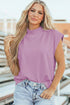 Structured Mock Neck Cap Sleeve Loose Top
