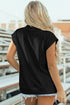 Structured Mock Neck Cap Sleeve Loose Top