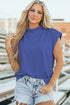 Structured Mock Neck Cap Sleeve Loose Top
