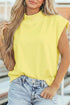 Structured Mock Neck Cap Sleeve Loose Top