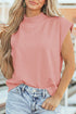 Structured Mock Neck Cap Sleeve Loose Top
