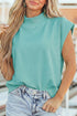 Structured Mock Neck Cap Sleeve Loose Top