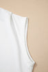 Structured Mock Neck Cap Sleeve Loose Top
