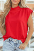 Structured Mock Neck Cap Sleeve Loose Top