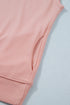 Structured Mock Neck Cap Sleeve Loose Top