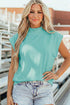 Structured Mock Neck Cap Sleeve Loose Top