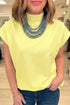 Structured Mock Neck Cap Sleeve Loose Top