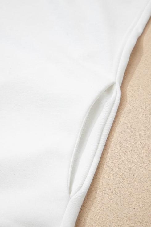 Structured Mock Neck Cap Sleeve Loose Top