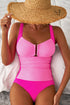 Structured Notch Neck Ruched Bust Tankini Top