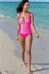 Structured Notch Neck Ruched Bust Tankini Top