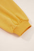 Structured Puff Sleeve Crew Neck Cotton Blend Sweatshirt