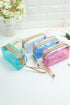 Structured Rectangular Synthetic Travel Cosmetic Organizer Makeup Bag