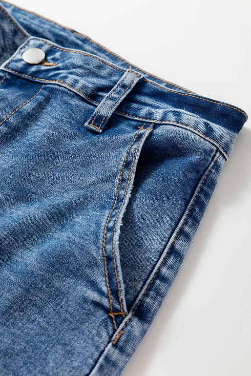 Structured Seam Detail Ankle Length Cropped Barrel Jeans
