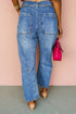 Structured Seam Detail Ankle Length Cropped Barrel Jeans