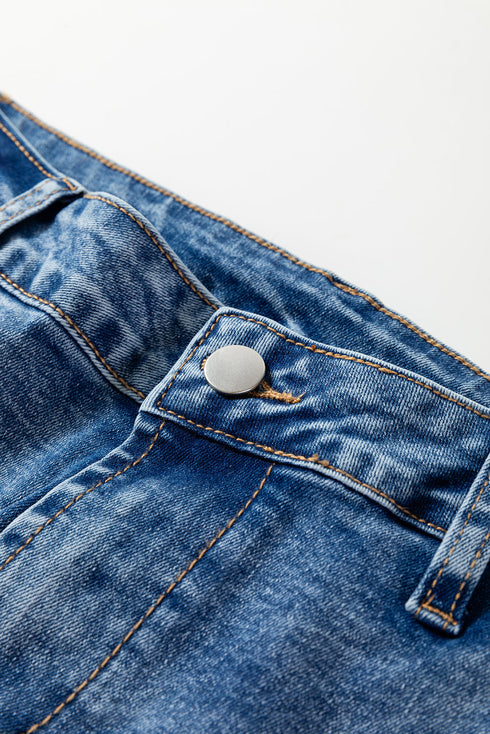 Structured Seam Detail Ankle Length Cropped Barrel Jeans