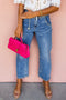 Structured Seam Detail Ankle Length Cropped Barrel Jeans