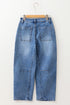 Structured Seam Detail Ankle Length Cropped Barrel Jeans