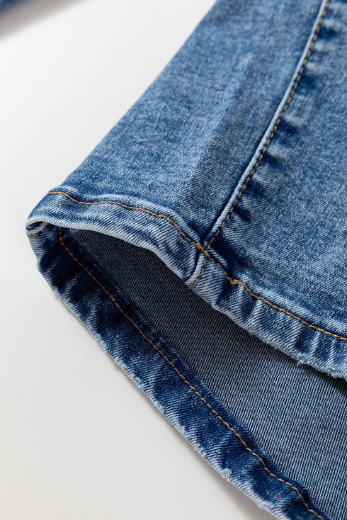 Structured Seam Detail Ankle Length Cropped Barrel Jeans