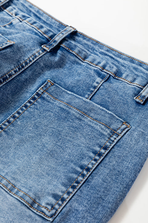 Structured Seam Detail Ankle Length Cropped Barrel Jeans